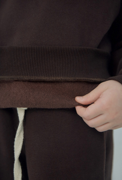 Свитшот с начёсом в стиле oversize Шоколад