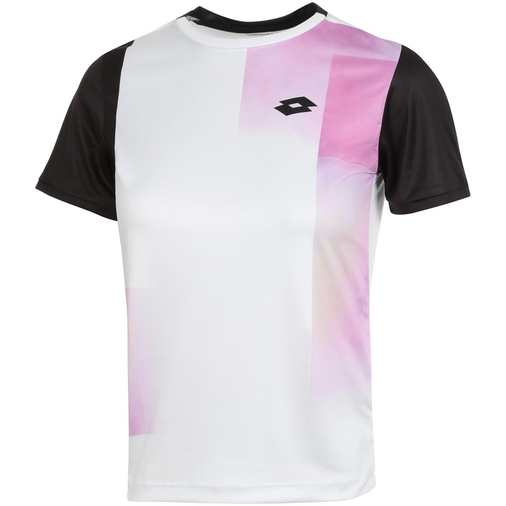 Футболка для мальчика теннисная Lotto Top Ten B III Tee PRT1 PL - bright white/all black