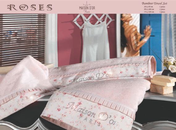 Набор полотенец  ROSES - РОСЭС 3пр 30х50 50х100 и 70х140 Maison Dor (Турция)
