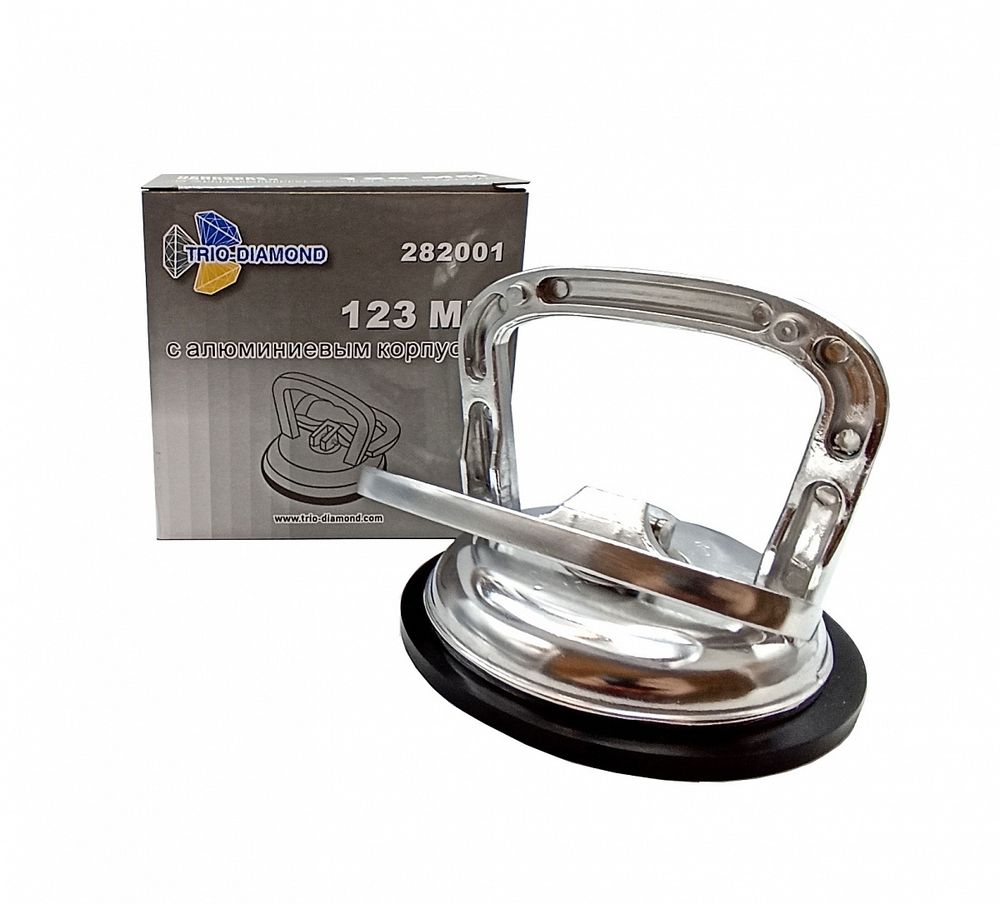 Присоска алюминиевая зажимная одинарная для плитки и стекла 123 мм, 282001
