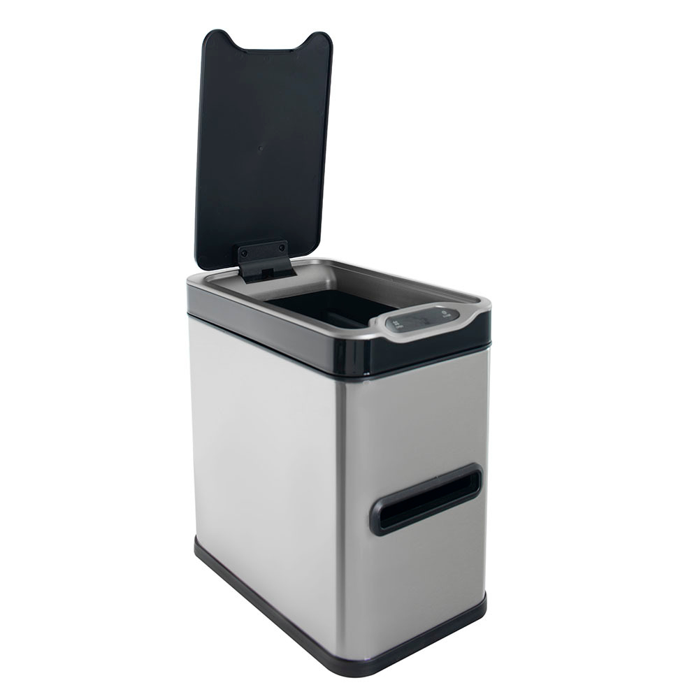 Ведро мусорное, сенсорное, внутр ведро, туалетная бумага, JAH-533, 7л (серебряный)