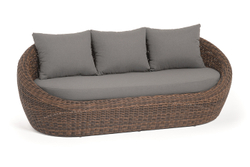 "Барселона" диван из искусственного ротанга трехместный, цвет коричневый