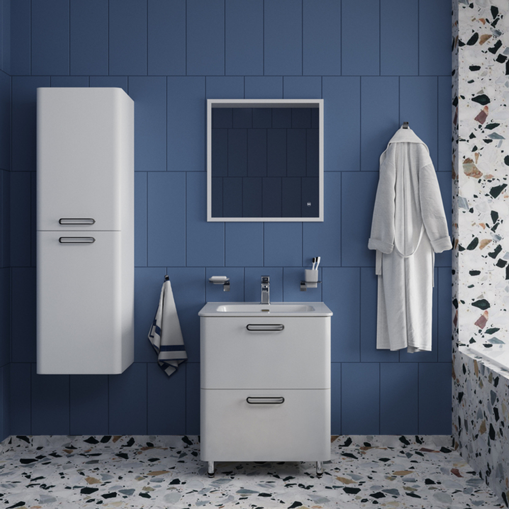 Тумба напольная с умывальником IDDIS Brick, белая, 60 см, BRI60WFi95K