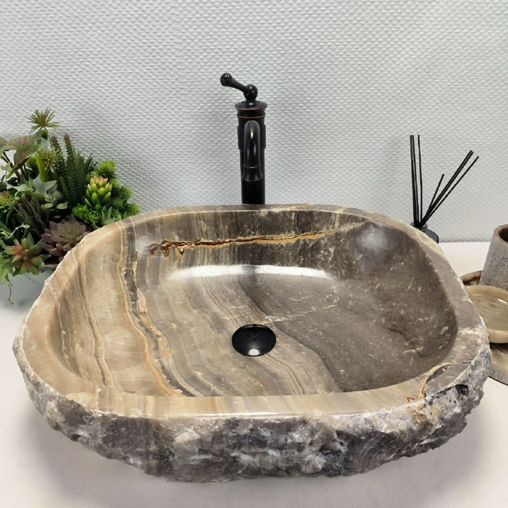 Раковина из оникса Erozy Grey EO-62238 58*47*15 0094