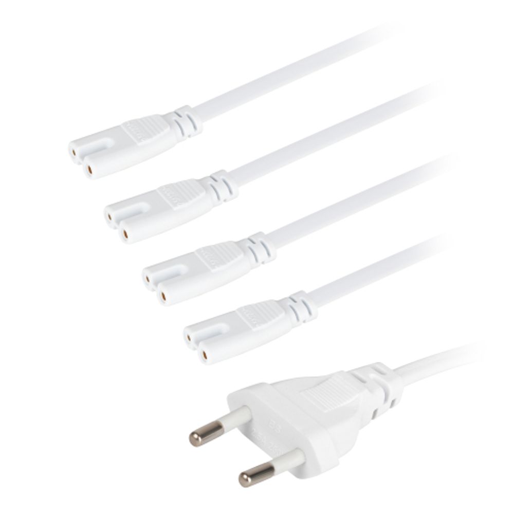 Разветвитель сетевой для линейных светильников ЭРА 4х IEC C7 2pin+timer на 4 точки с таймером 9 12 15H 2м | Аксессуары для фито светильников