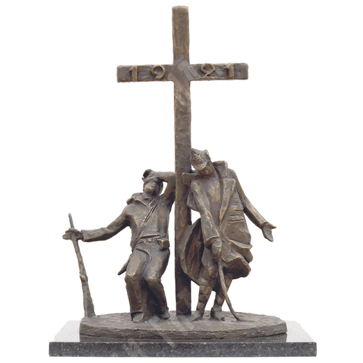 Динес Ю. С. Кронштадтский мятеж. Эскиз. Латунь, литьё. 2002