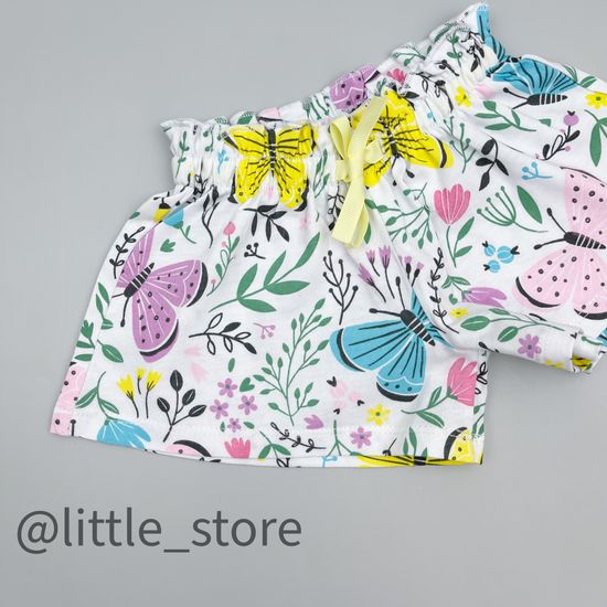 Шорты "Бабочки в саду" белые