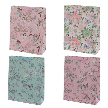 GAEM Пакет подарочный L (бумага 210г/м2, блок микс 12шт), L31 W12 H40 см, 4в.