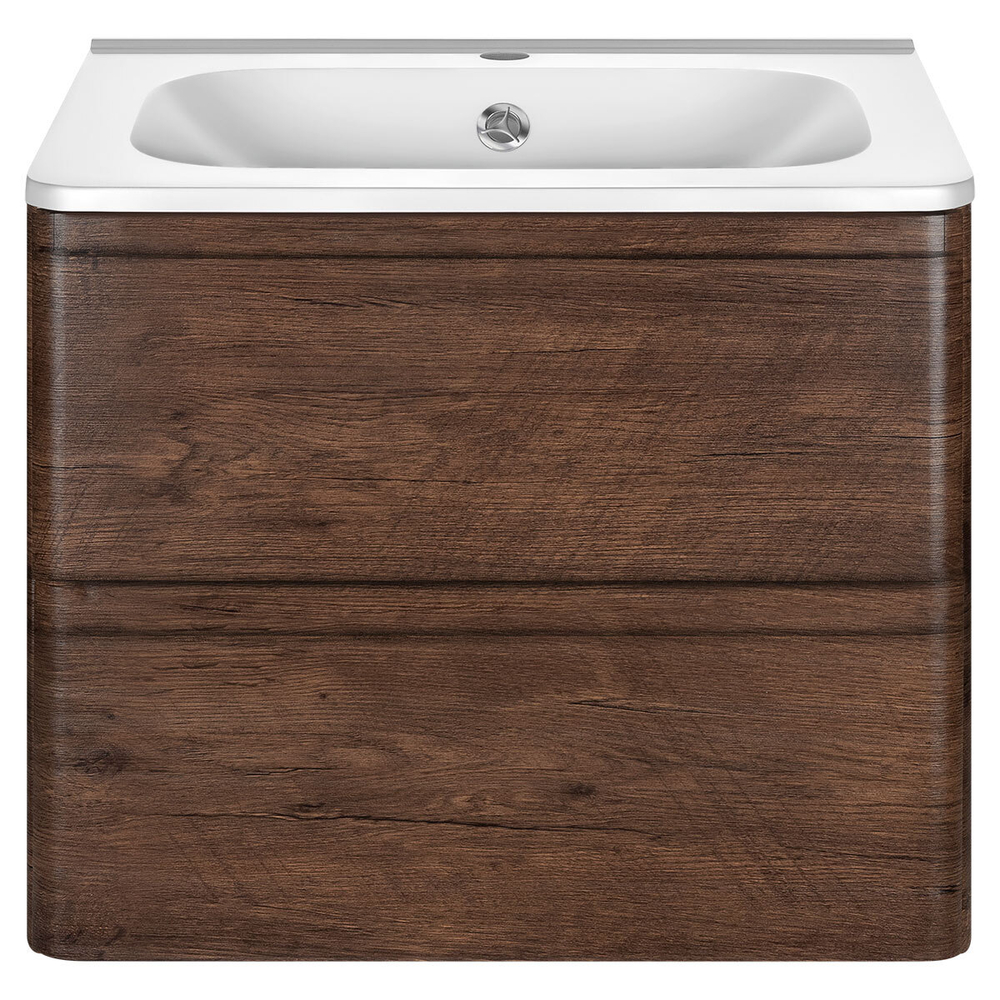 Тумба под раковину Vincea Vico 600 подвесная, 2 выкатных ящика soft close, R.Wood