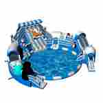 Надувной наземный аквапарк «Морское царство 3» с фигурой пингвина, 21*20*6 м