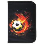 Пенал BRAUBERG с наполнением, 1 отделение, 1 откидная планка, 24 предмета, полиэстер, 21х14 см, "Fireball", 270723