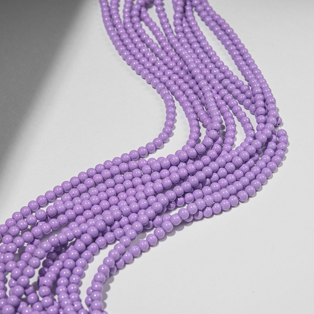 Хрустальный жемчуг, оттенок "Черничный макарун", шар 4,3мм