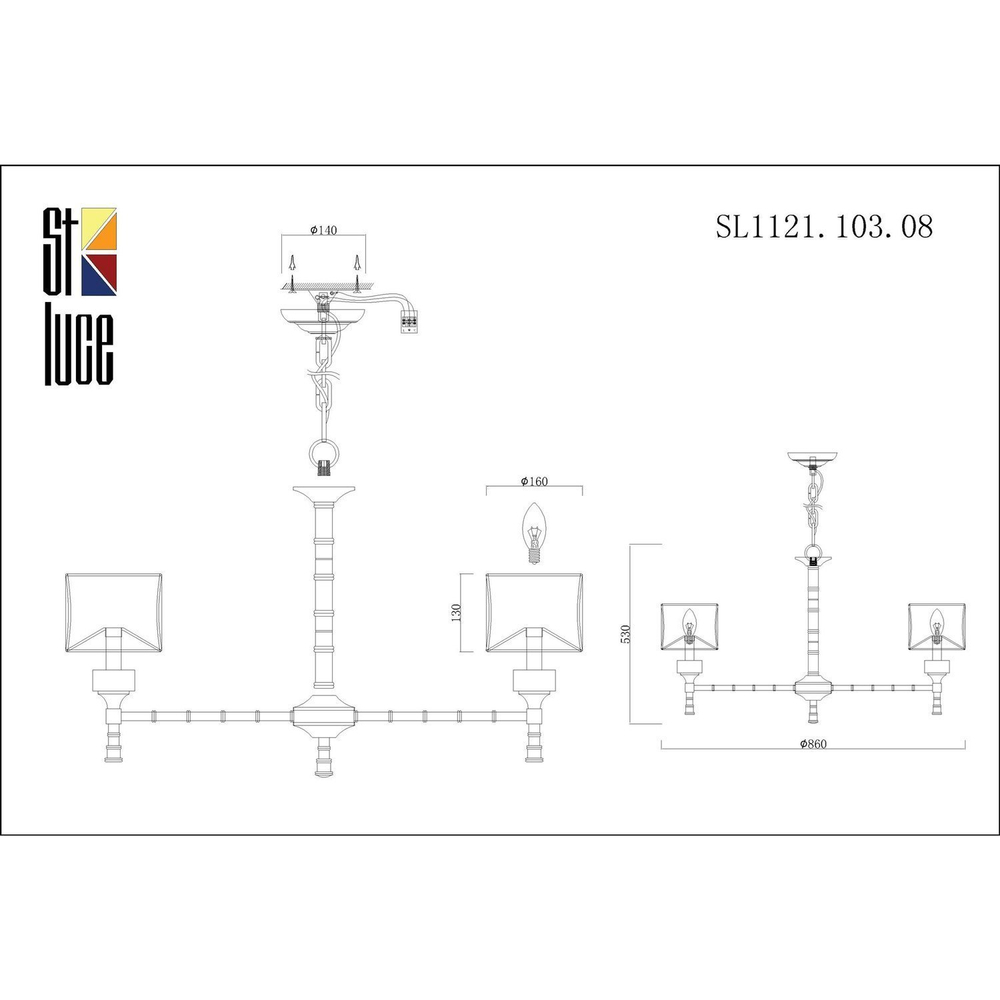 SL1121.103.08 Люстра подвесная ST-Luce Никель/Оливковый E14 8*40W