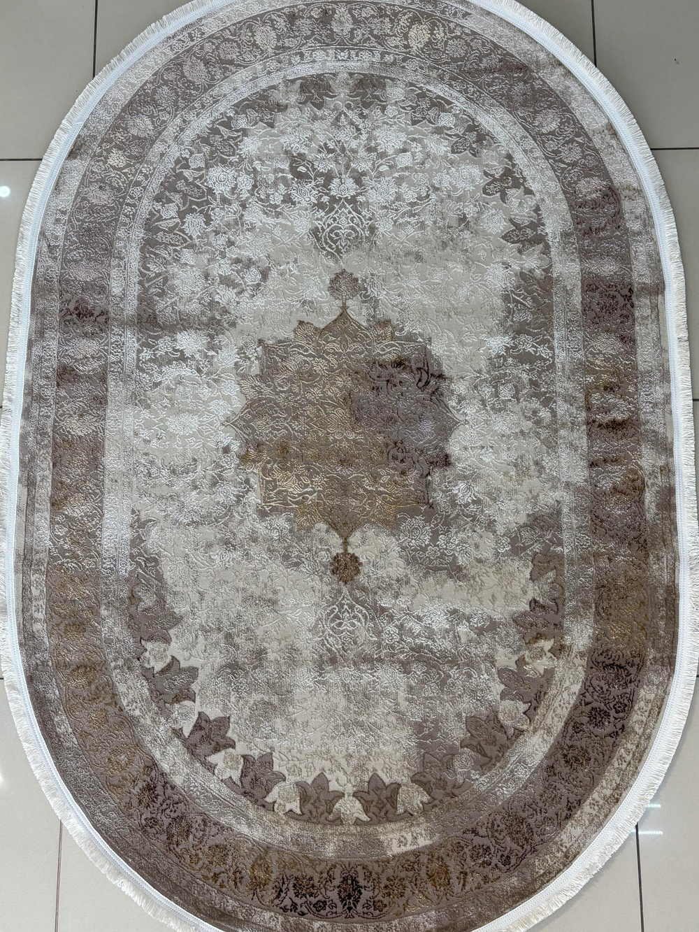 Ковер Zara Collection (160*230 см) - Tile/Mustard, орнамент/овал