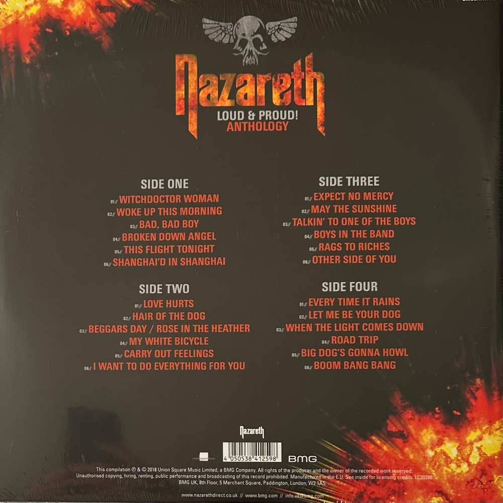 Nazareth- Loud & Proud! Anthology 2LP (Европа 2018г.)