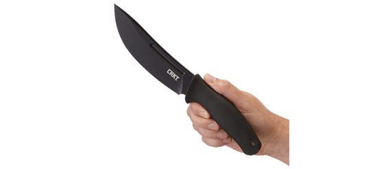 Нож"HUMDINGER™"ст.65Mn Carbon Steel, HRC 50-53,кл.черн.,рук.черн.термопласт.,чех.черн.пластик с нейлон.