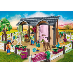 Playmobil - Уроки верховой езды с стойлами для лошадей 70995