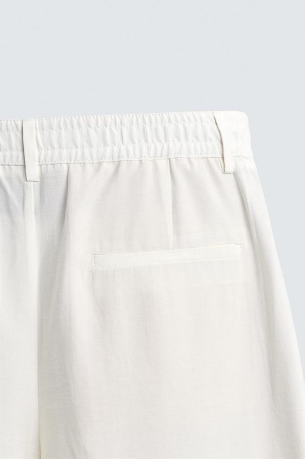 ZARA СТРУЯЩИЕСЯ БРЮКИ СО СКЛАДКАМИ, ЖЕЛТОВАТО-БЕЛЫЙ