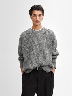 Massimo Dutti Свитер из смесовой шерсти, антрацитово-серый
