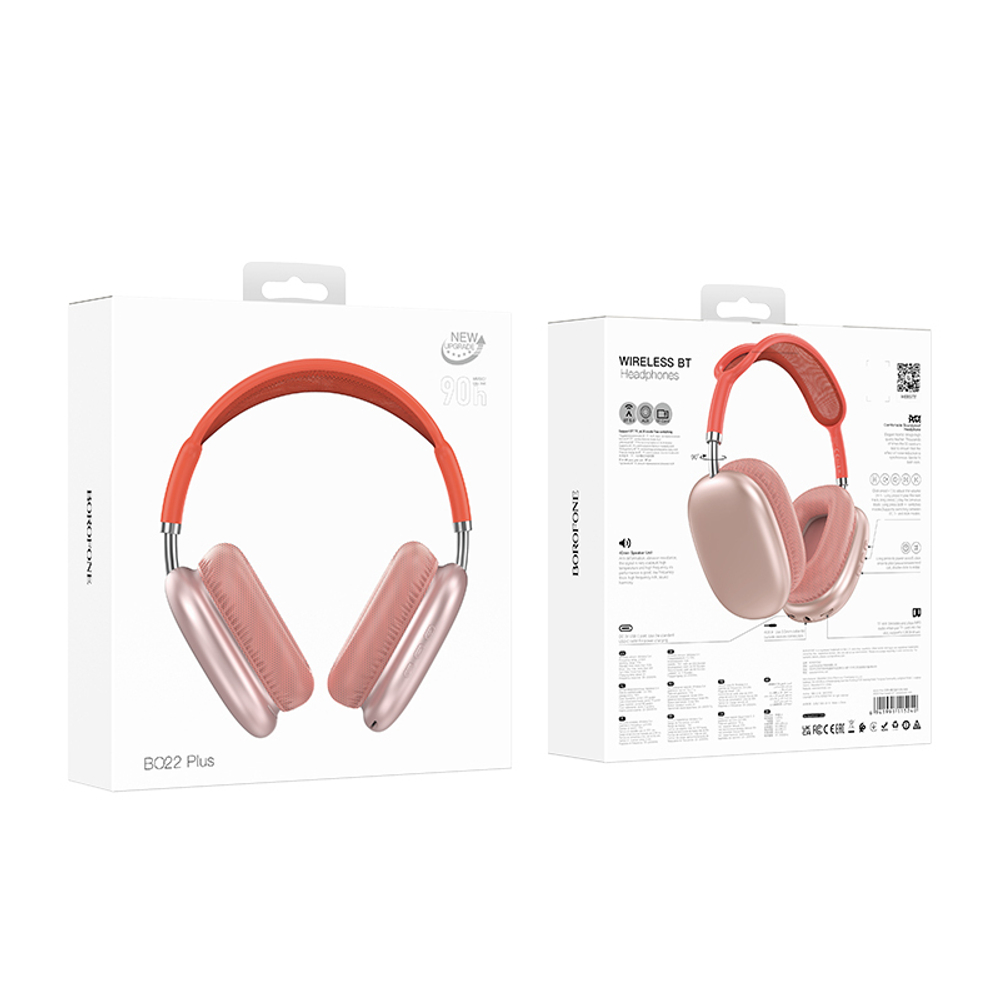 Полноразмерные Bluetooth наушники BOROFONE BO22 Plus (рзовый)