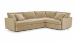 Угловой диван Стелф ЭКО Velutto 02 290*185*90 см, бежевый Велютто Еврокнижка Фиеста