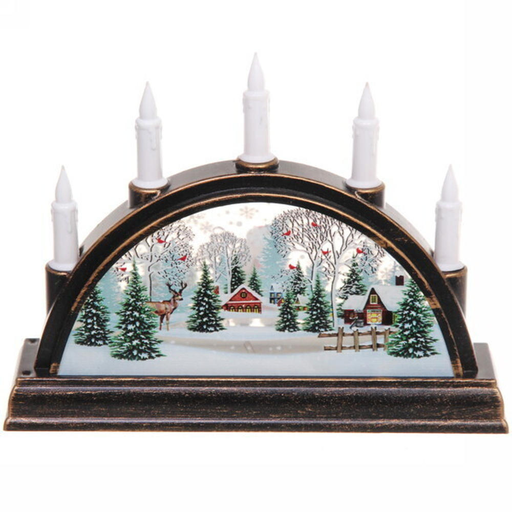 Сувенир с подсветкой «Сказочные гости со свечами» 15,5*4*9,5 см