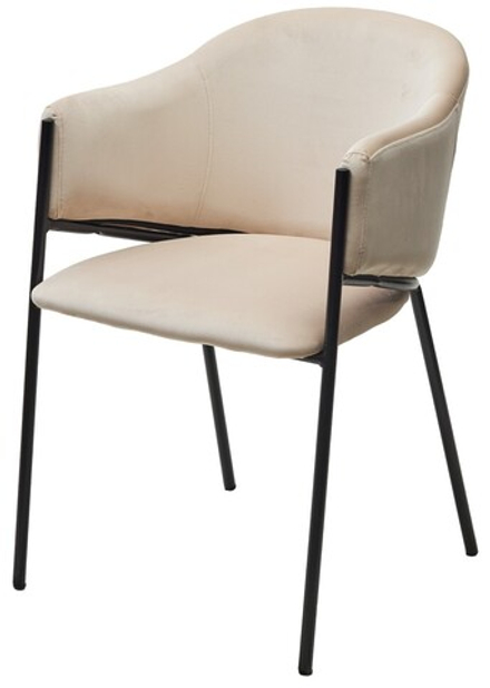 Стул ДИЛЛ, цвет H-06 Бежевый, велюр / черный каркас М-City