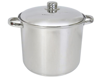 Кастрюля 9л нерж Гретта с металлической крышкой, ТРС