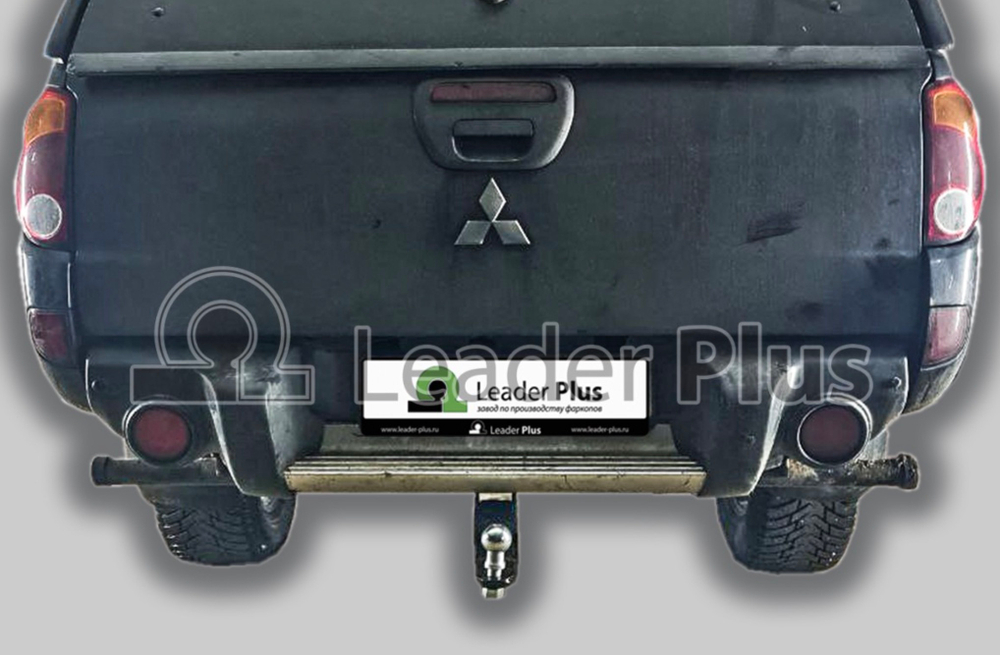 Фаркоп Лидер-плюс для Mitsubishi L200 2006-2015, в т.ч. Long, FIAT Fullback 2016-2019 без снятия и выреза бампера. Тип шара: E. Нагрузки: 1500/100 кг, (без электрики в комплекте) - M116-E