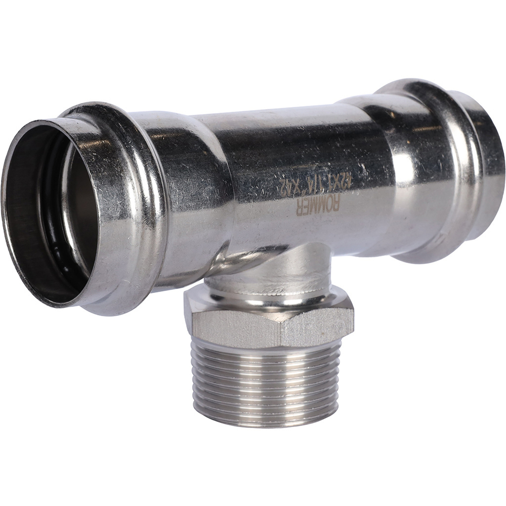 ROMMER Тройник с НР 42x1 1/4" из нержавеющей стали прессовой