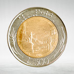 Italy 500 Lire 1985 R "Bimetallic – Head of Italy and Ship", AU