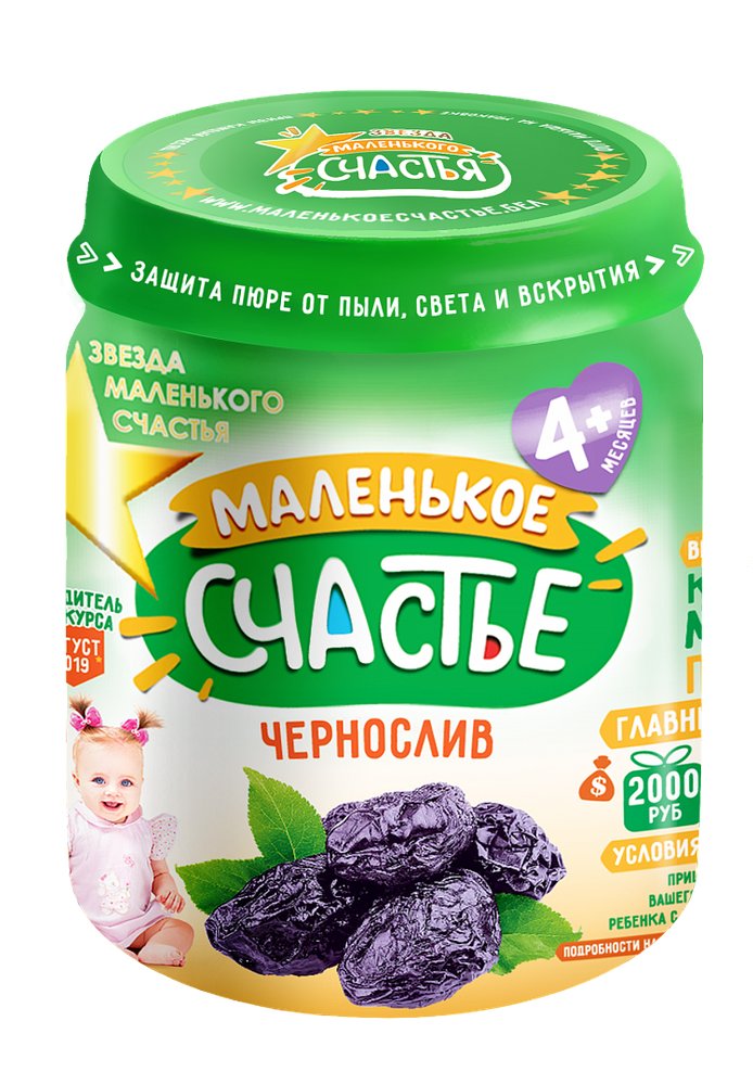 Пюре Маленькое счастье чернослив с 4 месяцев 80 г