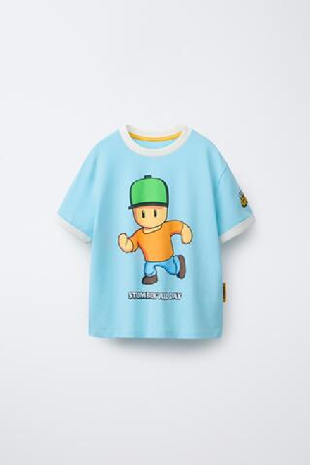 ZARA ПИЖАМА С ПРИНТОМ И НАДПИСЬЮ STUMBLE GUYS ™ © SCOPELY, СИНИЙ