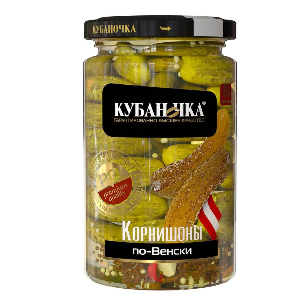 Корнишоны по-венски, Кубаночка, 360 гр