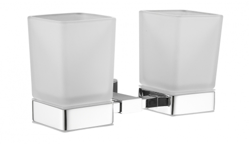 5006 Стакан ДВОЙНОЙ нас., стеклянная (ХРОМ) ViEiR  (20/1шт)