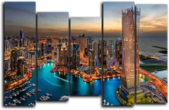 Модульная картина "Город небоскребов"