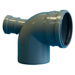 Отвод Политэк Пайп 110х90гр. с выходом 50 фронтальный (тыл) ВК (35)