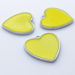 Подвеска Сердце, цвет серебро+желтый, размер 21*20 мм, цена за 1 шт
