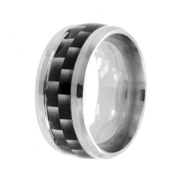 Кольцо стальное (209) "Узор" эмаль