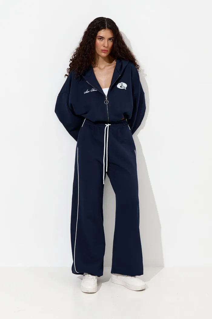 Худи укороченное "Âme Sirène" цвета нейви