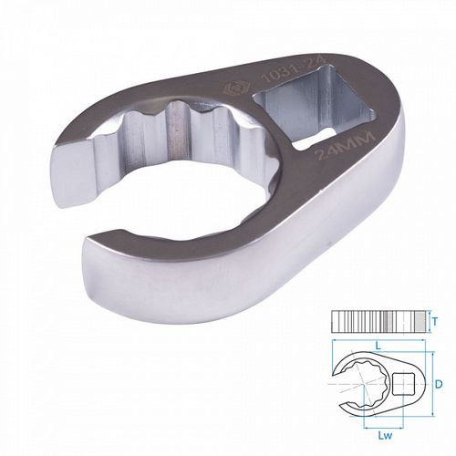 KING TONY (1031-24R) Ключ разрезной (воронья лапка) 24 мм, 1/2"