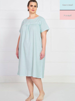 Свободная домашняя сорочка с коротким рукавом (Размер: XXL) (Цвет: розовый)