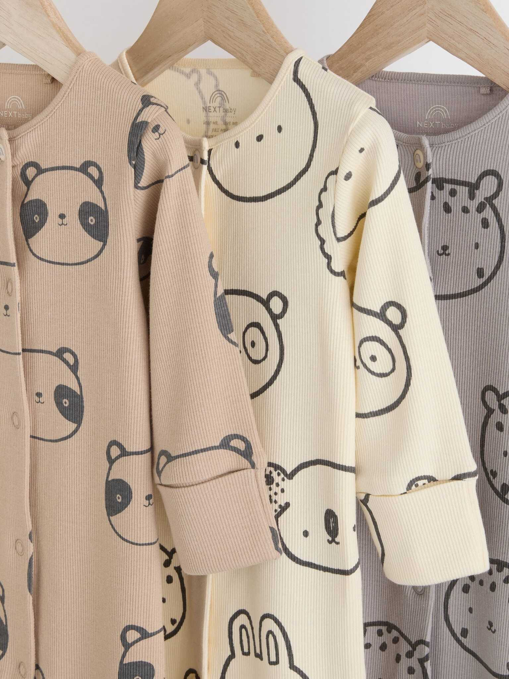 Комбинезон / Cлип для малышей Next N77-787, 3 шт., Бежевый, Серый