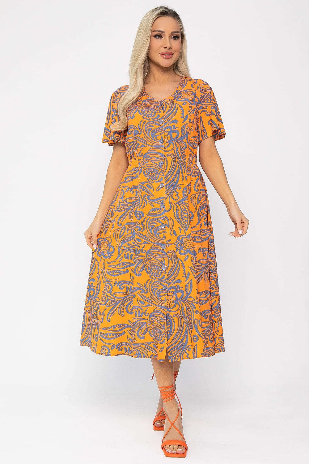Платье Иоланда (оранжево-синее) П13677-5М LT Collection