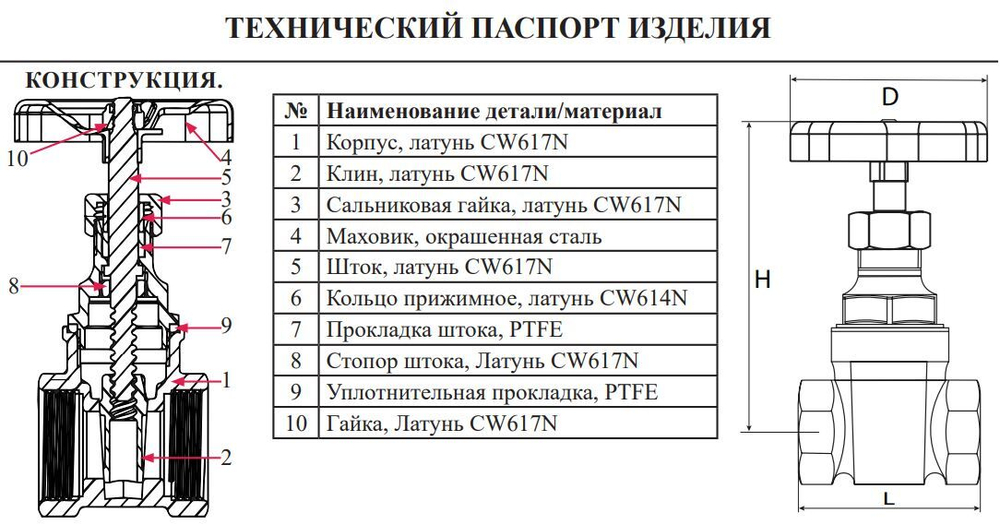 Задвижка клиновая 1"  ViEiR (80/10шт)