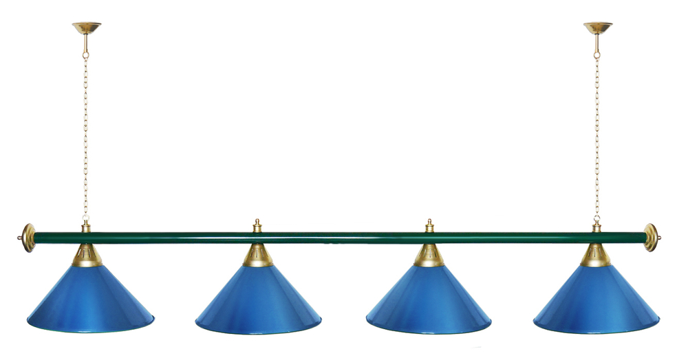 Лампа STARTBILLIARDS 4 пл. (плафоны золотые,штанга золотая,фурнитура золото)