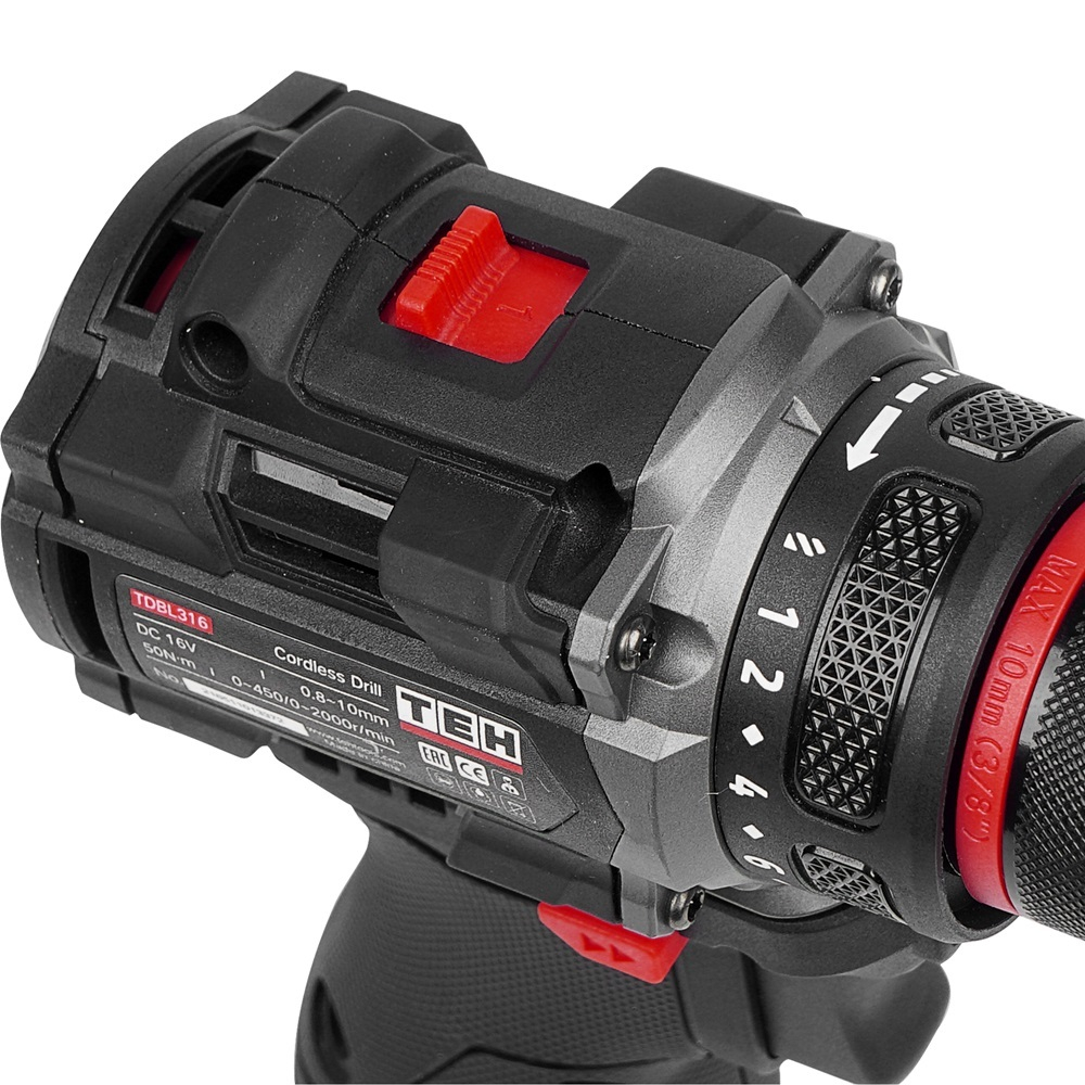 Дрель аккумуляторная 16V TEH TDBL316-2B