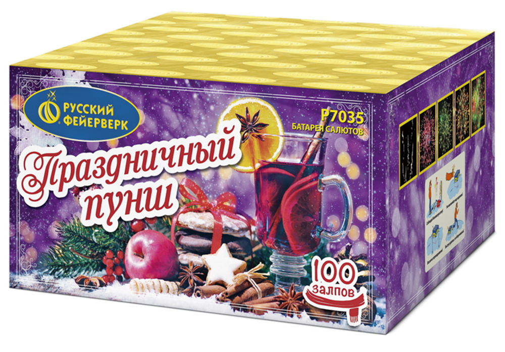 Праздничный пунш 0,6"х 100 залпов, 1/6/1