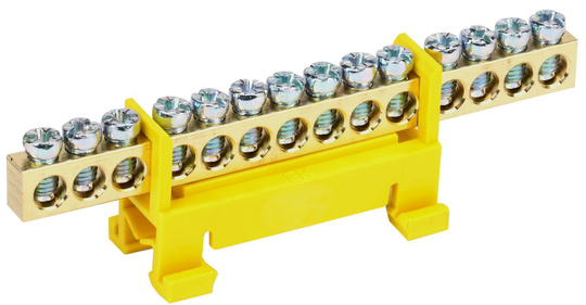 Шина PE "земля" на DIN-изоляторе типа "Стойка" ШНИ-6х9-14-С-Ж IEK