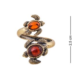 AM-3804 Кольцо «Черепашки» (латунь, янтарь)